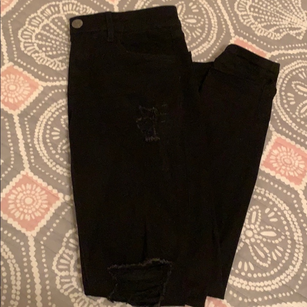 Black ripped jeans
